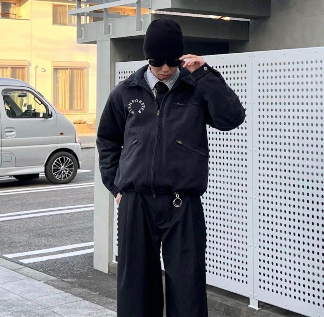 WISHFOREVERドローコードビンテージライクショートダックジャケット