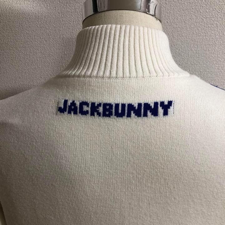 ジャックバニー ダブルジップ ニット ジャケット 裏地付 ホワイト サイズ4