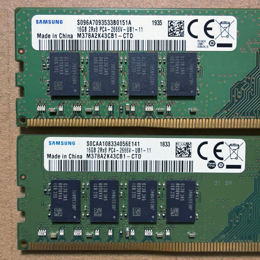 [07] デスクトップ PC メモリ16GBx2(32GB) DDR4 2666