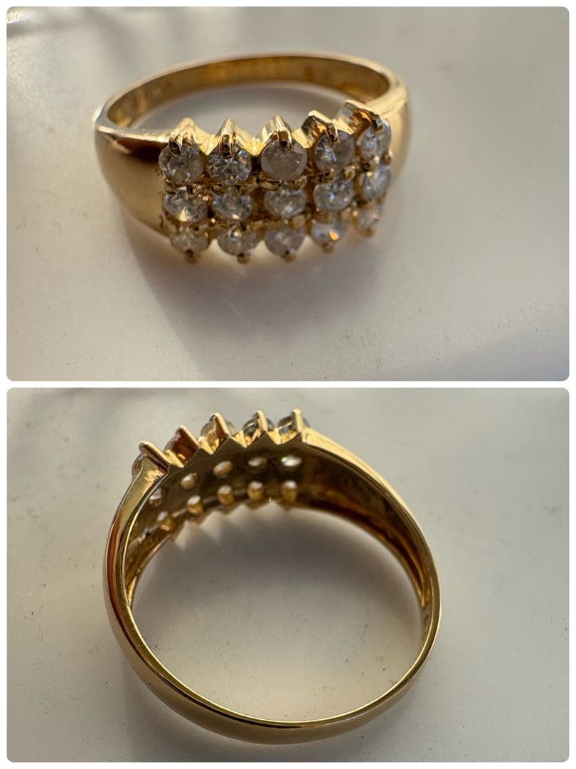 k18ゴールド ✨メレダイヤ0.5ct✨地金リング❣️