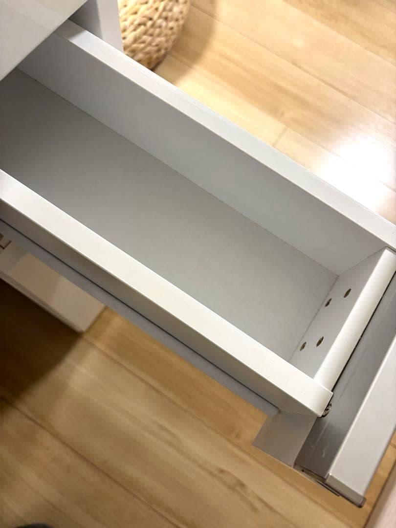 ホワイト ドレッサー・鏡台 棚付き