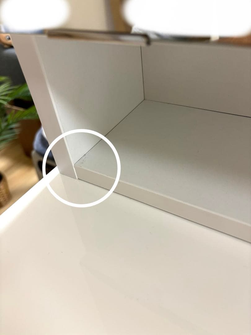 ホワイト ドレッサー・鏡台 棚付き