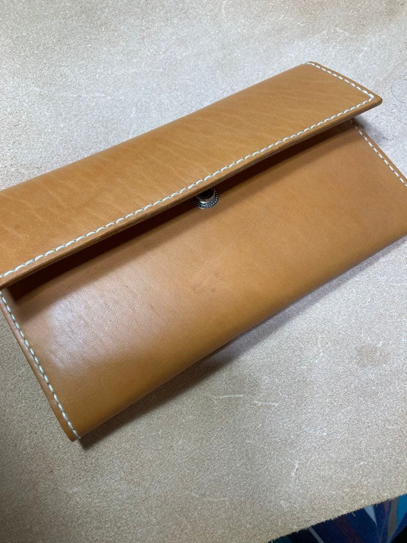 レザー フラップ式 カードケースキャメル