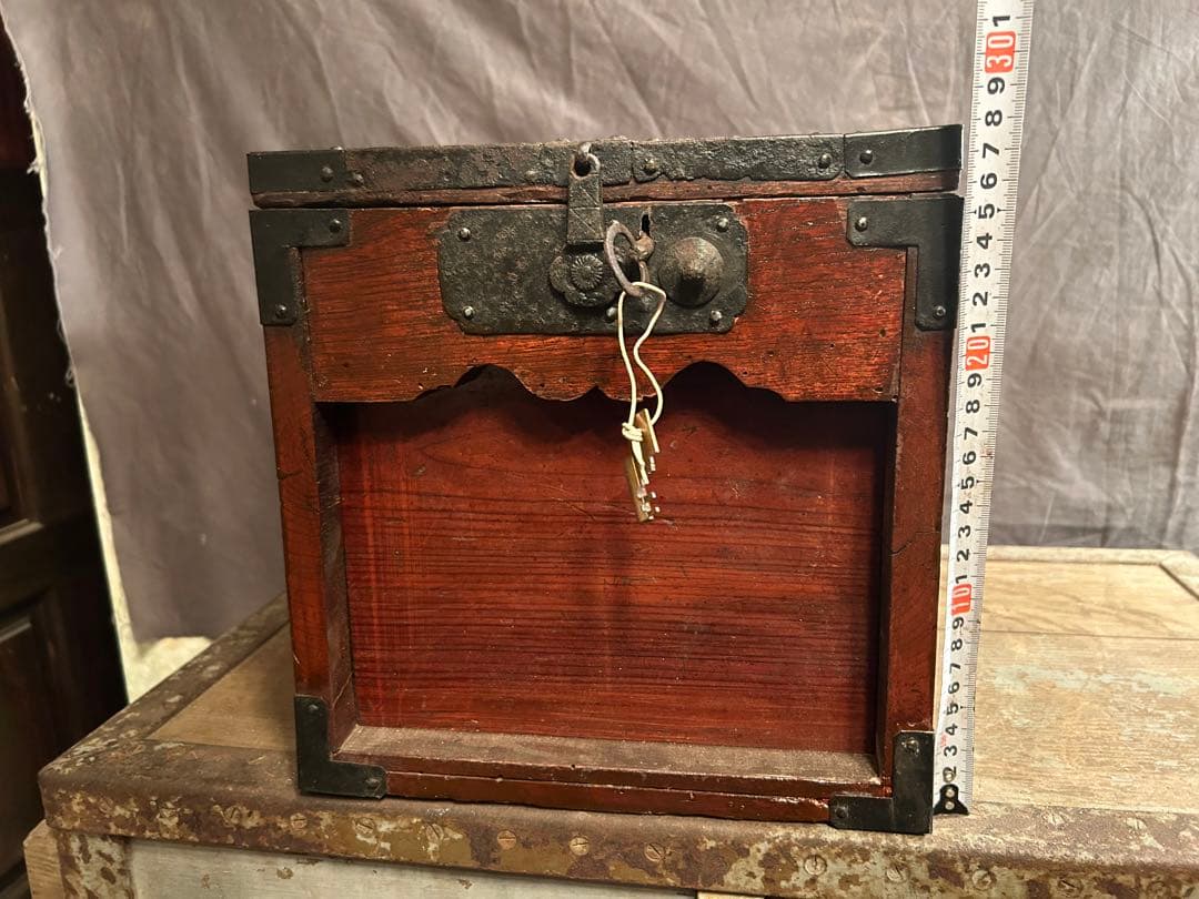 ◉【送料無料】デッドストック からくり銭箱 古民具 骨董