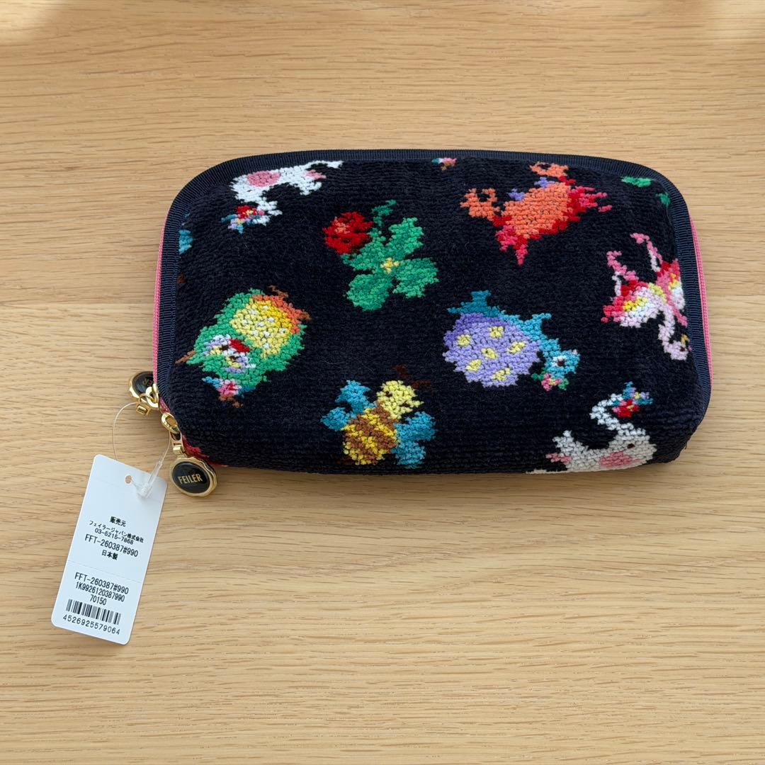 ガ*ス様 神崎恵✕フェイラーコラボ ファンキーフォーチュン 便利ポーチ ネイビー