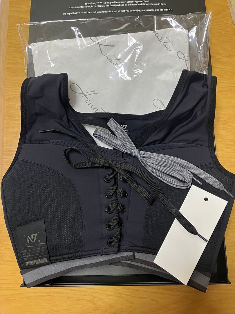 N7 ひなちゃんねる　レースアップ　スポブラ ブラック　リニューアル