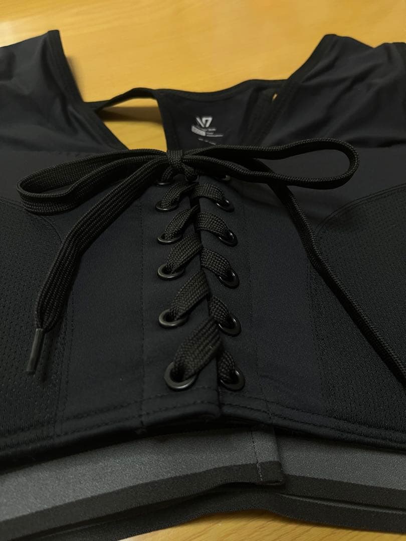 N7 ひなちゃんねる　レースアップ　スポブラ ブラック　リニューアル