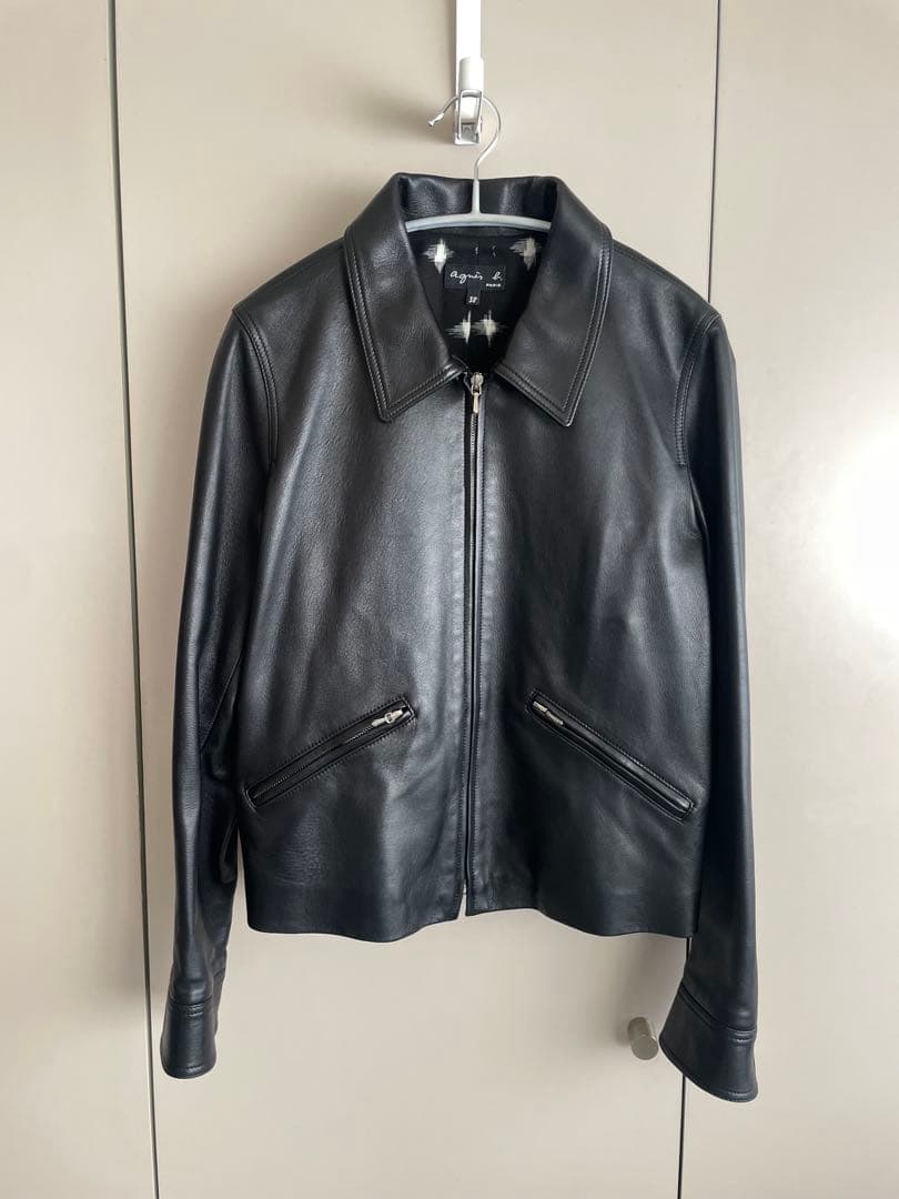 アニエスベー　レザージャケット　羊革　38
