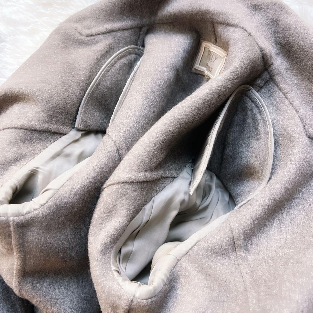 極美品　foxyフォクシー　カシミヤ　エトープ　ベージュ　ダブルフェイス　コート