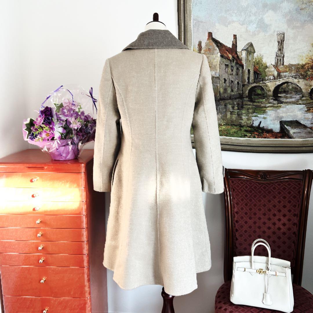 極美品　foxyフォクシー　カシミヤ　エトープ　ベージュ　ダブルフェイス　コート