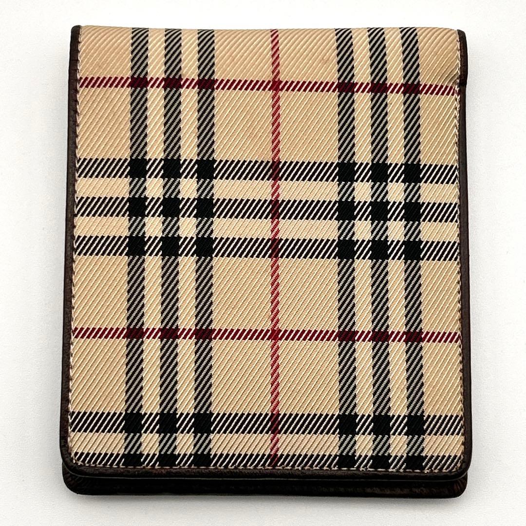 BURBERRY バーバリー 二つ折り財布 レザー チェック柄 高級 良品