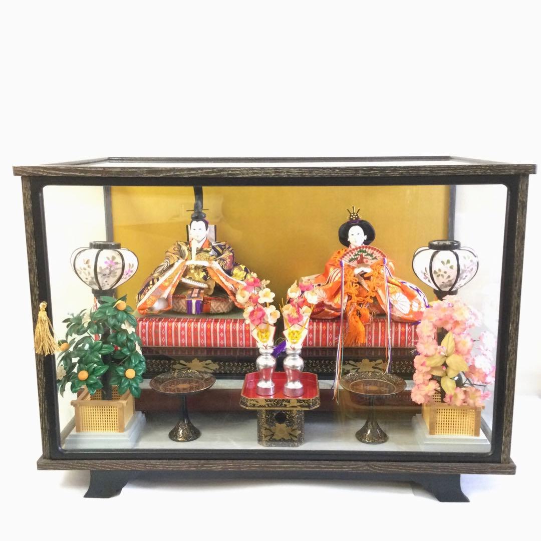 雛人形 御内裏様 御雛様 ガラスケース入 雛祭り 紙箱付 B781