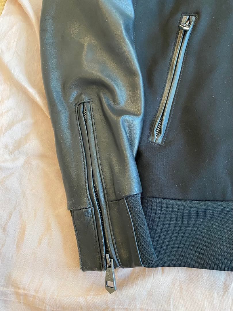 古*堂様 1piu1uguale3 レザー切替 スウェットパーカーセットアップ