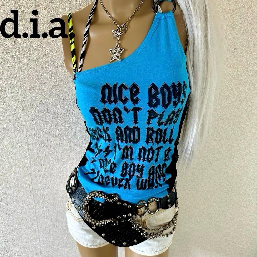 【d.i.a.】ワンショルダーサイドレースリングトップス