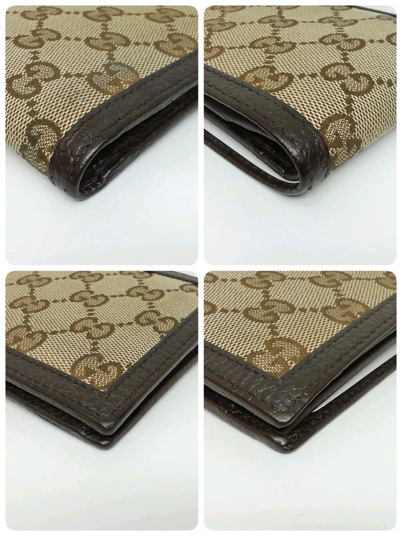 GUCCI　グッチ　GGキャンバス ブラウン　小銭入れ有り　折り畳みタイプ