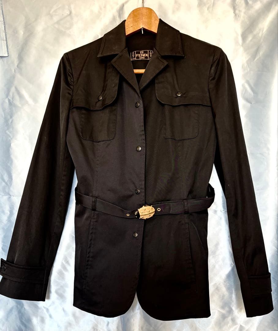 FENDI 黒♪ジャケット♪トレンチコート♪アウター♪Made in Italy