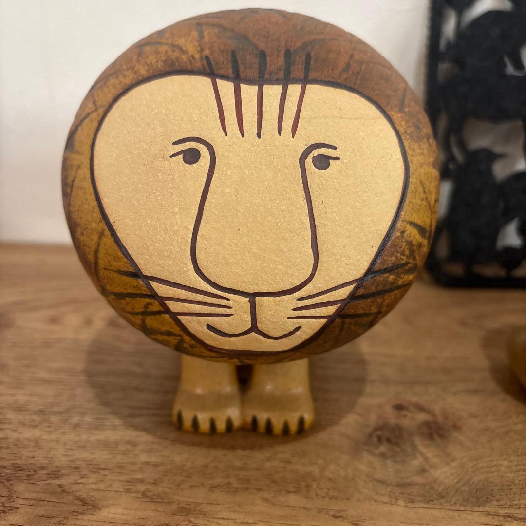 リサラーソン ライオンの陶器置物