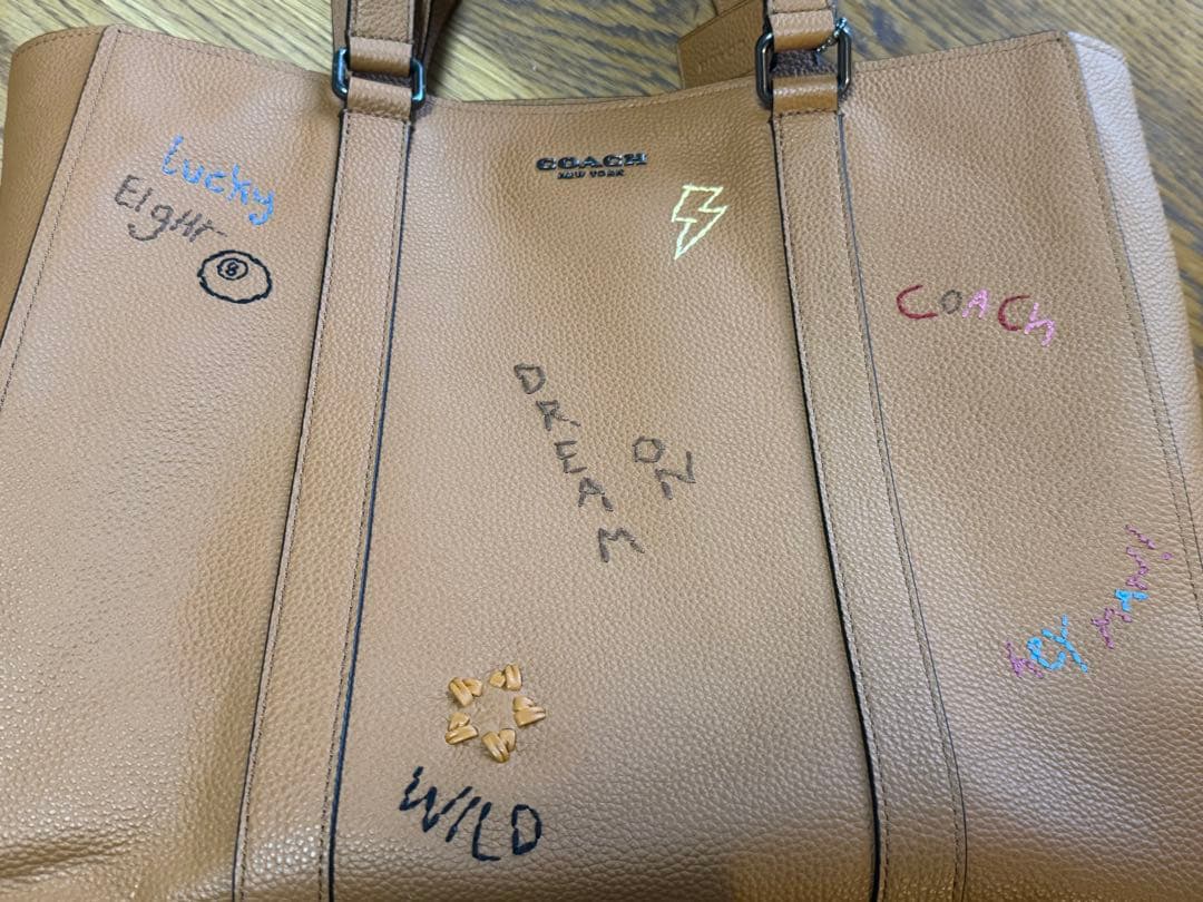 COACH ブラウン 2ウェイトートバッグ 刺繍デザイン　値下げしました