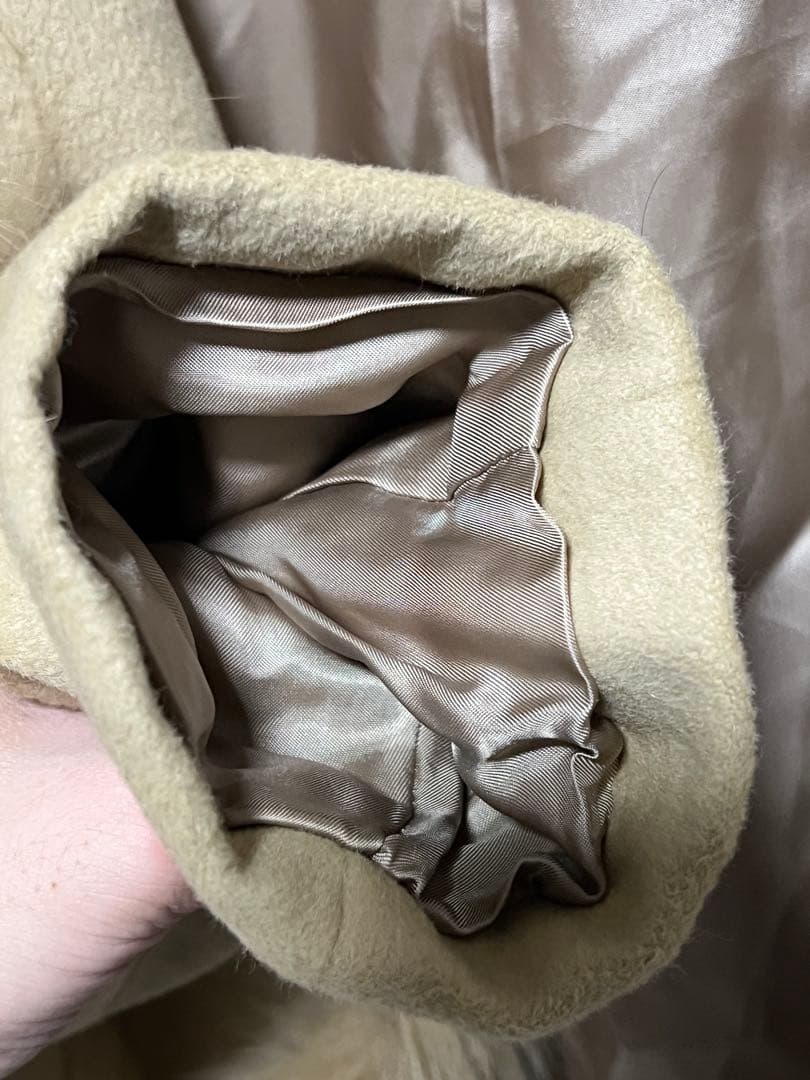 J&R アンゴラ100% ロングコート フォックスファー ベルト 美品 美ライン