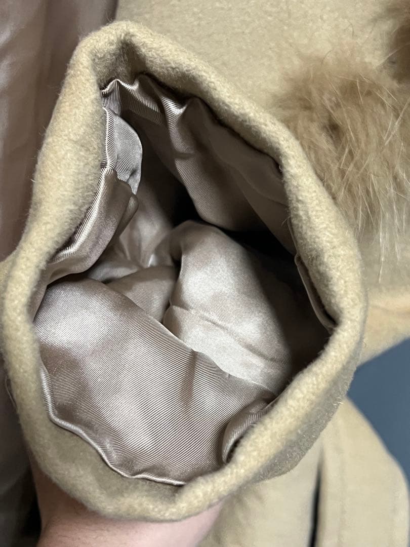 J&R アンゴラ100% ロングコート フォックスファー ベルト 美品 美ライン