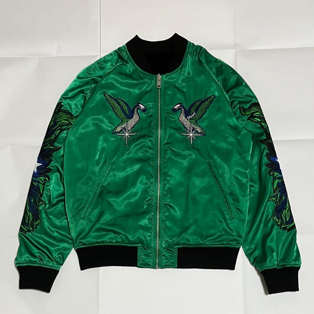 【人気】DIESEL　ディーゼル　スカジャン　リバーシブル　サテン　ベロア　別珍