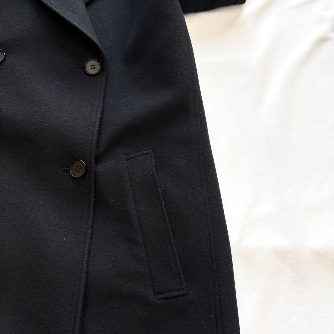 極美品☆セオリーリュクス　ダブルブレスト　ロングコート　チェスター　ウール　黒