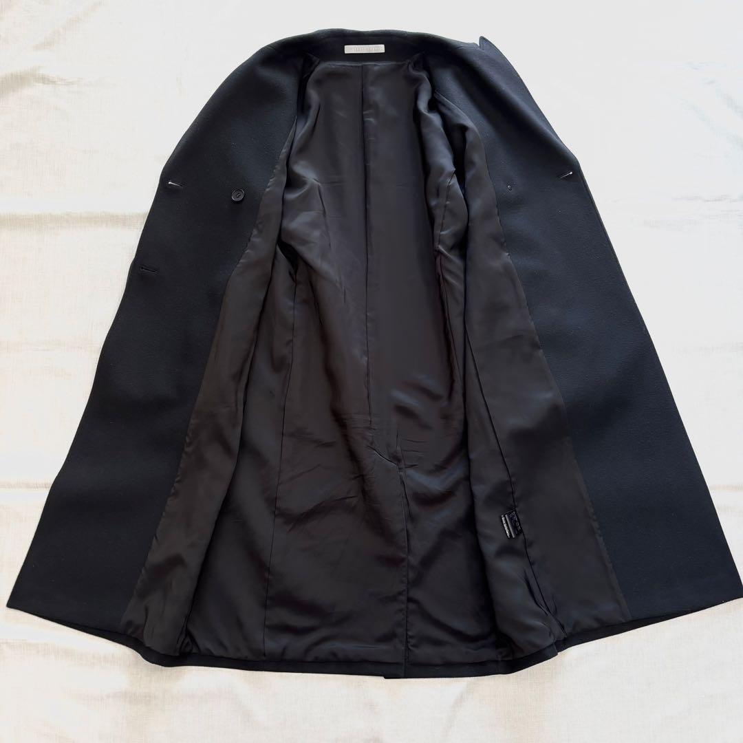 極美品☆セオリーリュクス　ダブルブレスト　ロングコート　チェスター　ウール　黒