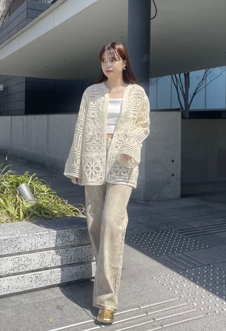 FOIL STRAIGHT COLOR DENIMイエロー26inch