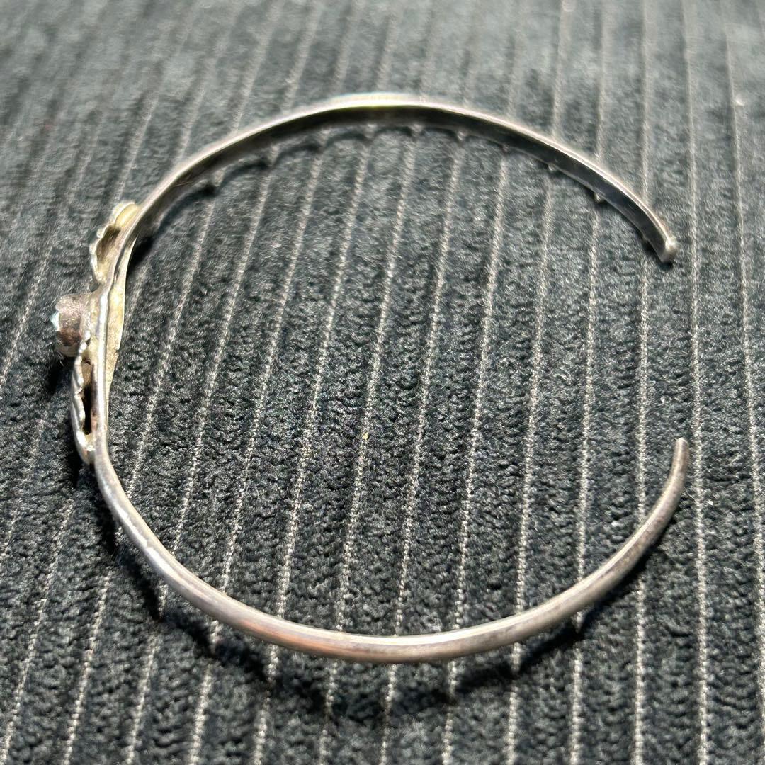 NAVAJO ナバホ 刻印 ターコイズ　シルバー925 バングル リーフ