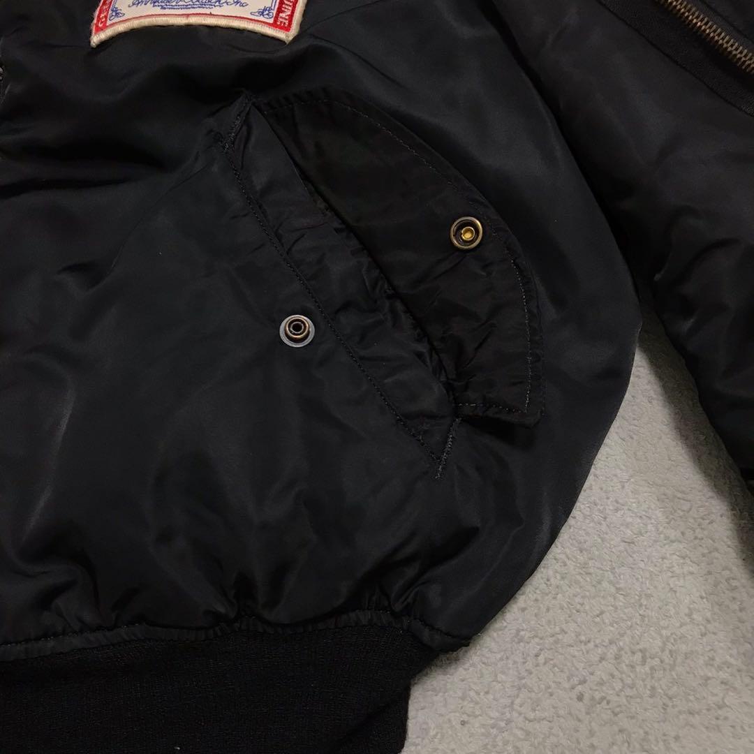 90s ALPHA ビンテージフライトジャケット　MA1 USA製 ブラック