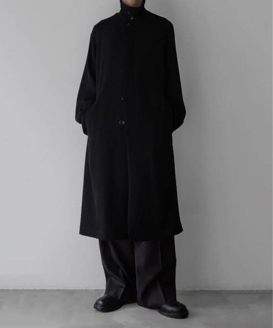 新品FLUID WOOL TRICOTINE SINGLE RAGLANCOAT