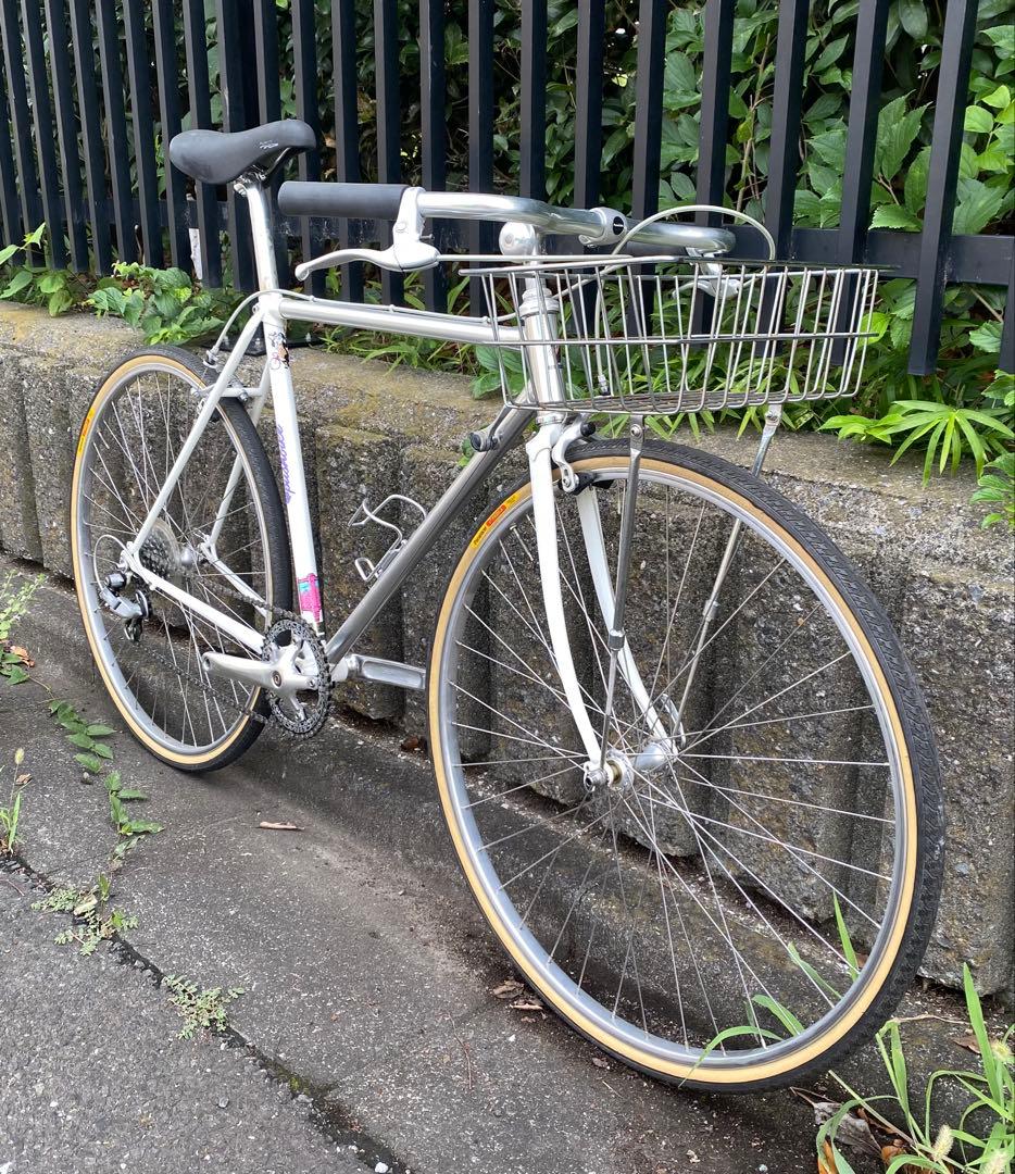 Yamaguchiアルミクロモリロードバイク　コミューター使用ブルーラグ