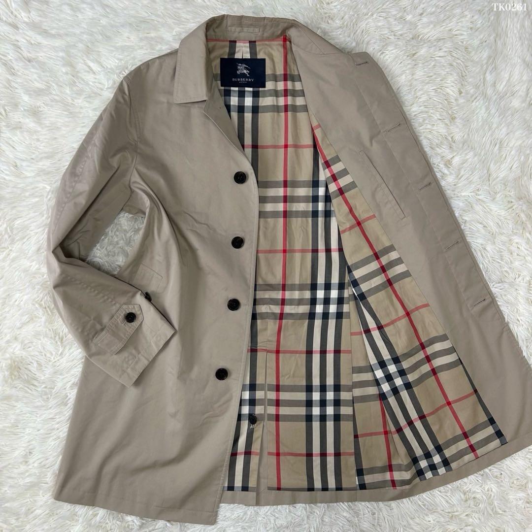 【極美品/LL】バーバリーロンドン ステンカラーコート アウター ノバチェック