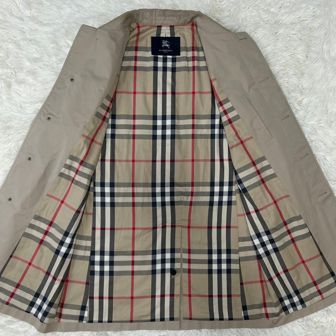 【極美品/LL】バーバリーロンドン ステンカラーコート アウター ノバチェック