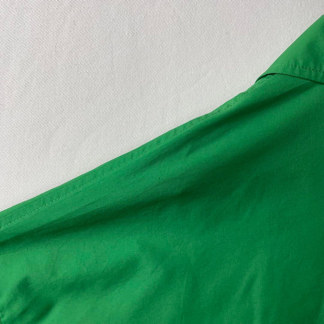 【美品ソフトハイフン】刺繍コーチジャケット グリーン オーバーサイズ 11h