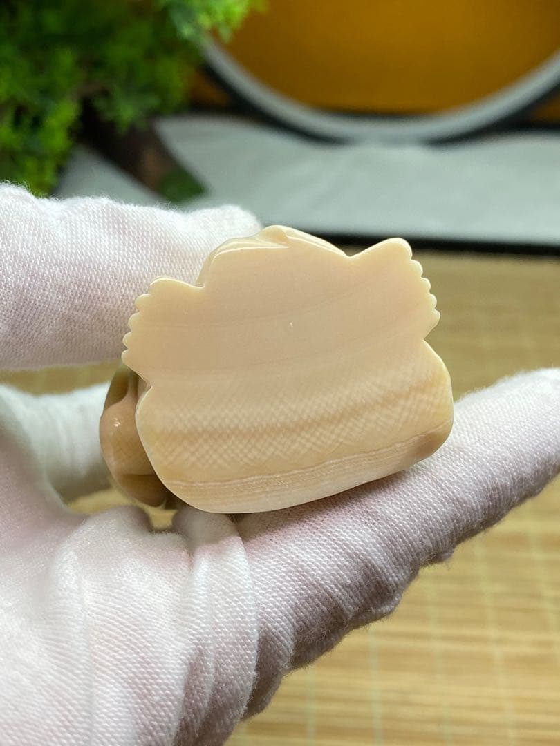 天然マンモス牙精巧な手作り彫刻招財弥勒 置物