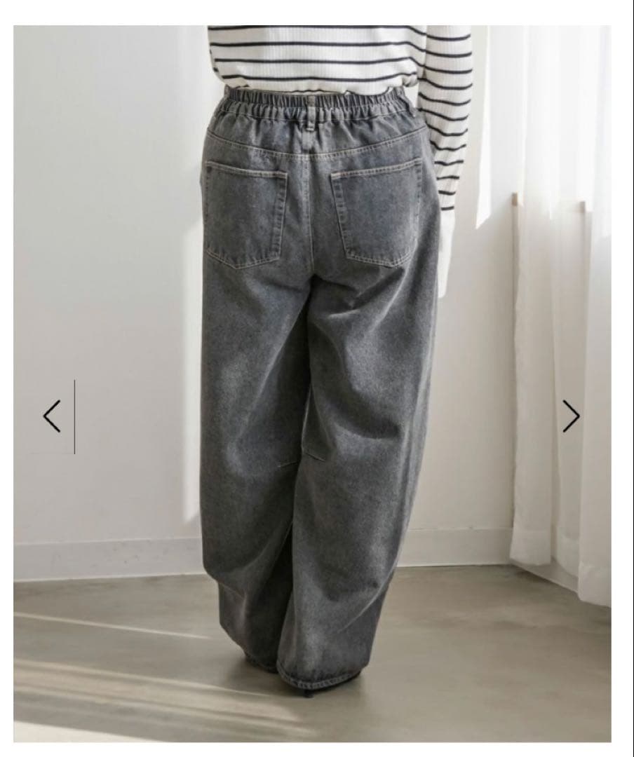 【新品・未使用】CLETTEオリジナル★バレルレッグデニムパンツ ブラック 4L