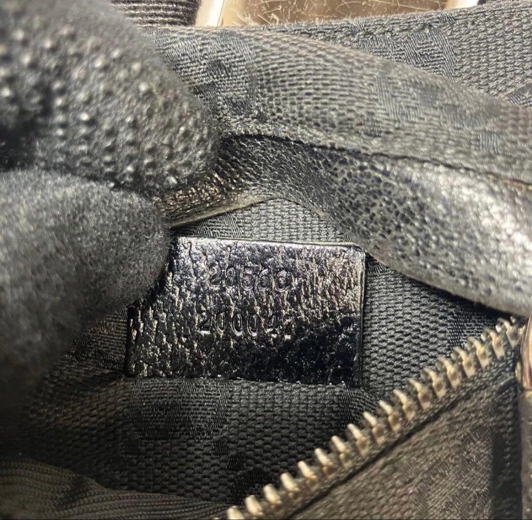 グッチ GG柄 キャンバス レザー 黒 ウエストポーチ ボディバッグ