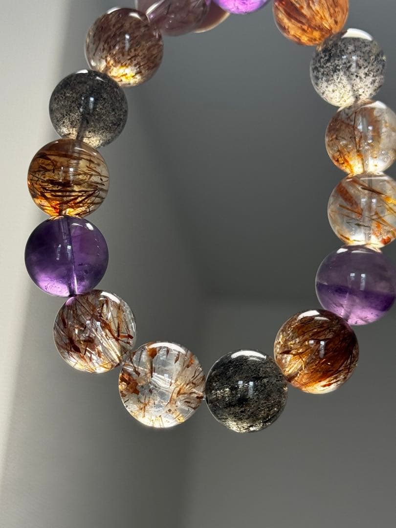 天然スーパーセブンブレスレット　14mm 天然石 パワーストーン