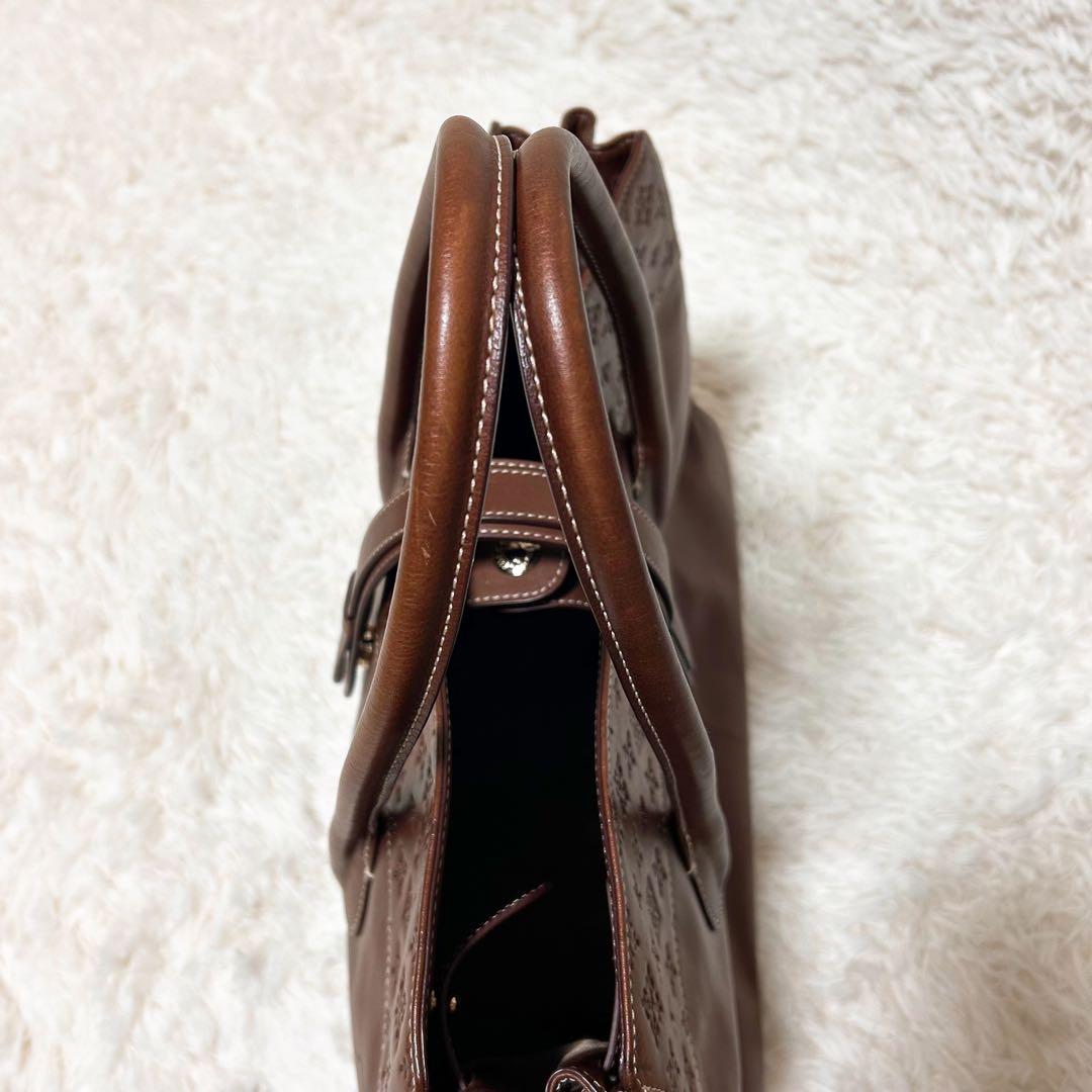 【美品】希少！袋付き ラシット 型押し アナグラム レザー A4トートバッグ