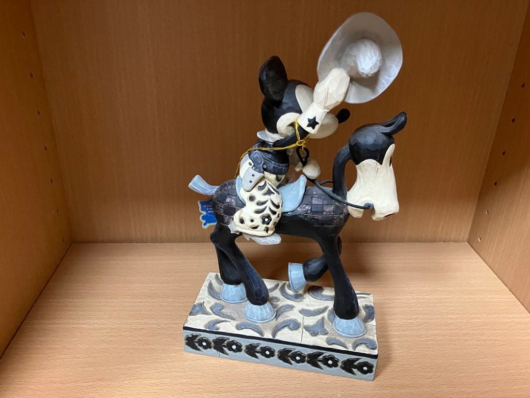 ジムショア氏　カウボーイミッキーマウス モノクロ置物
