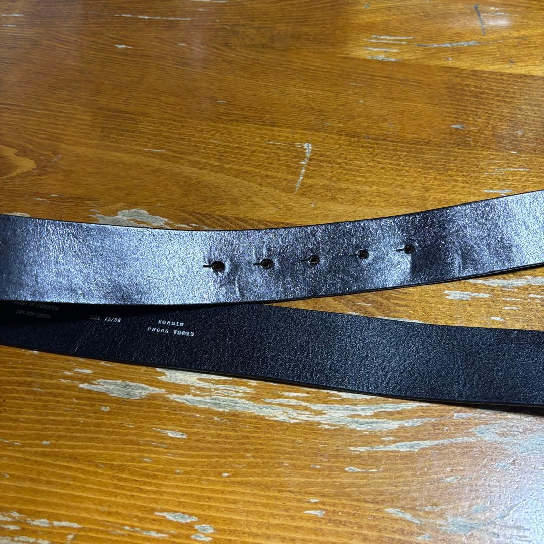 DIESEL b-1dr ブラックベルト バックル Dロゴ 75/30