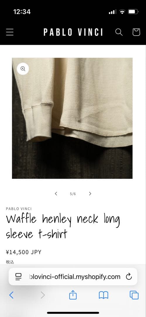 トップス pablo vinci waffle henley neck