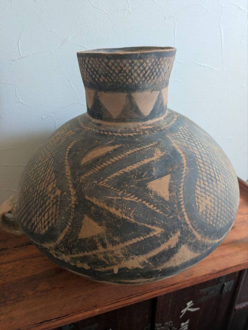 発掘品 彩色 アンダーソン土器 長頸型把手付壺 土器