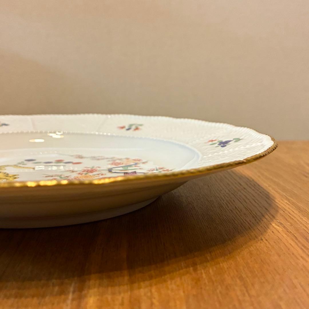 【Meissen】シノワズリ 柿右衛門様式 竹虎 黄獅子 22cm丸皿プレート