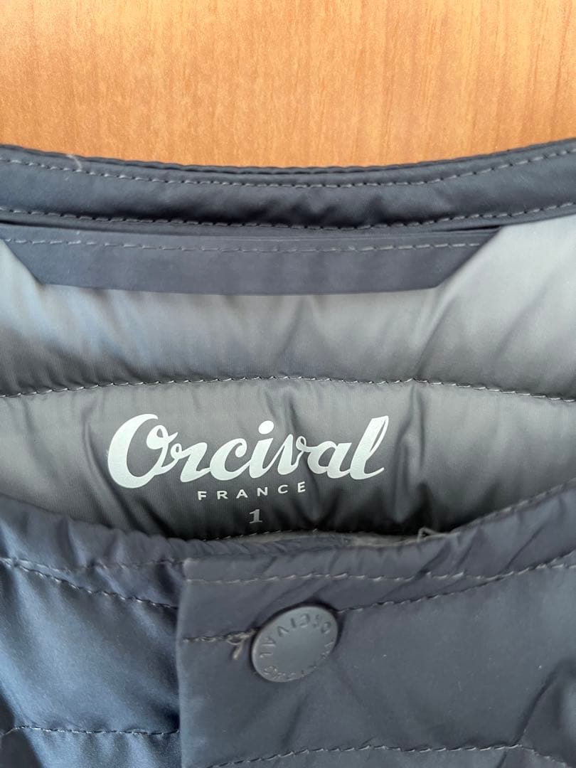 オーシバル ORCIVAL インナーダウン クルーネック チャコールグレー 1