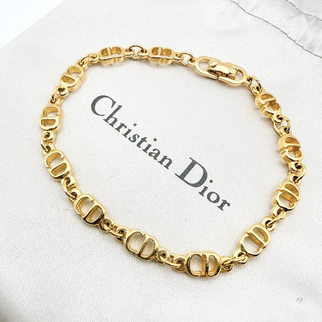 2503-1 極美品✨　Dior　ブレスレット　CD ロゴ　ゴールド　希少　刻印