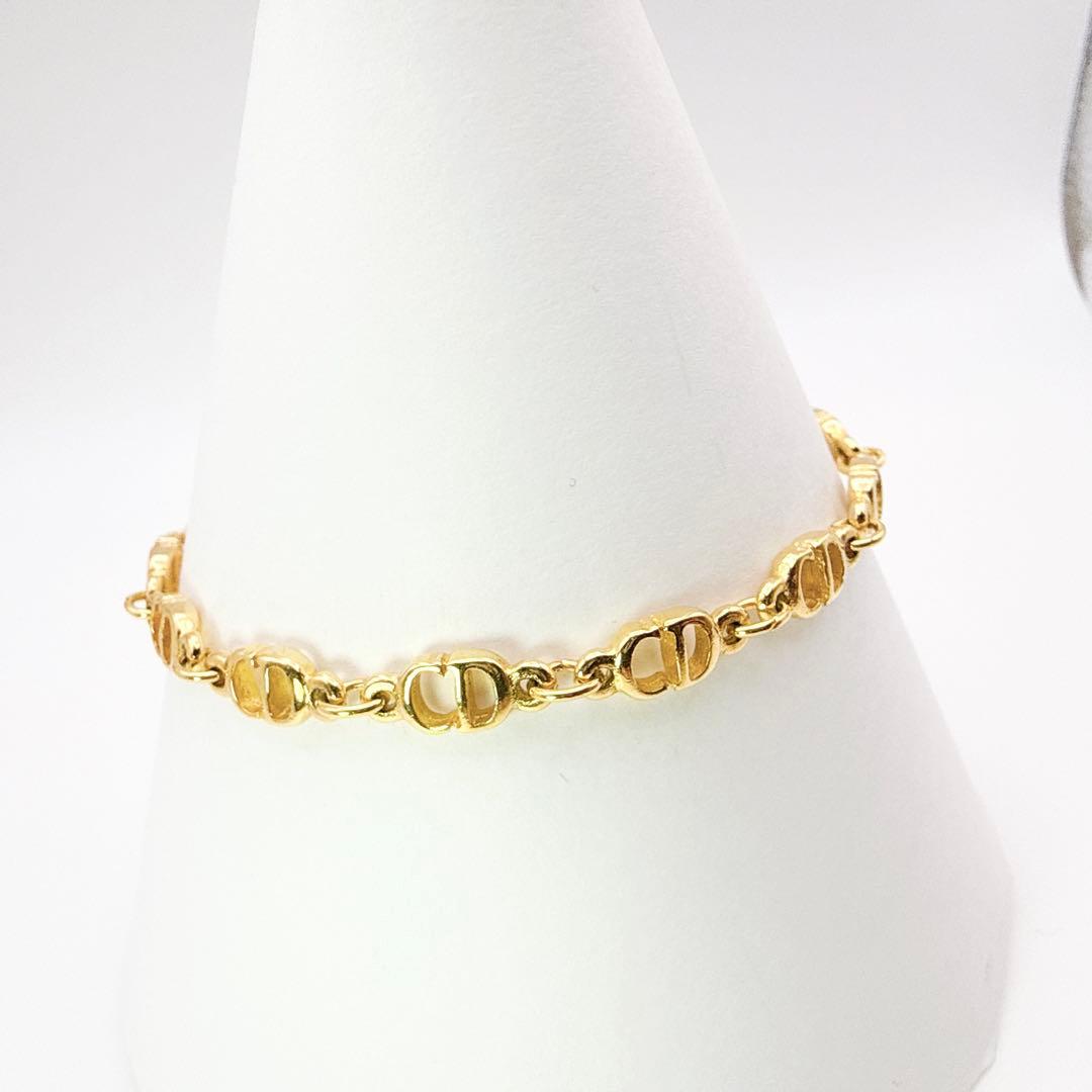 2503-1 極美品✨　Dior　ブレスレット　CD ロゴ　ゴールド　希少　刻印