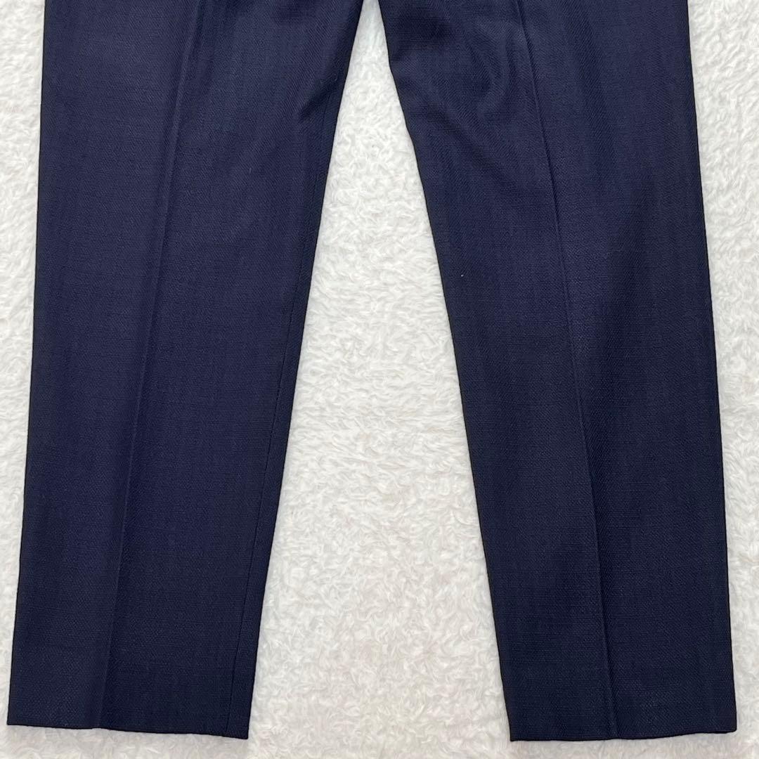 グリーンレーベルリラクシング　セットアップ　ノーカラー　パンツ　スーツ　ネイビー