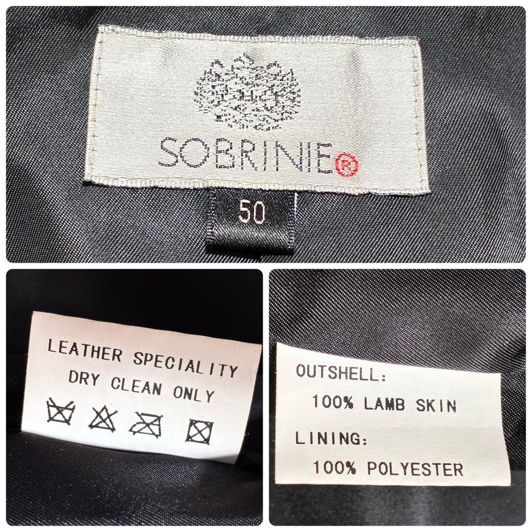 美品✨エイジング加工 シングル ライダースジャケット 羊革 ブラック XL 50